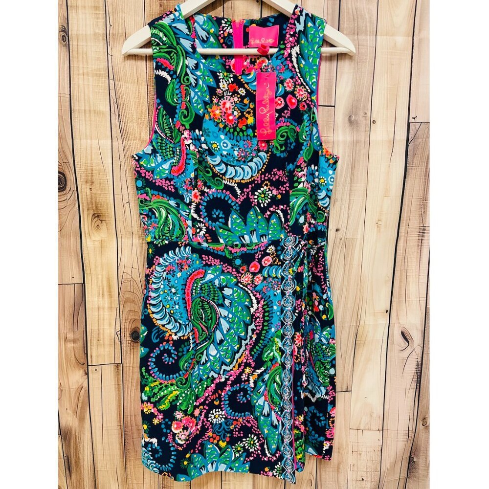 Donatella Sheath Dress Size 10 Blue Paisley Summer Beach Party Lilly Pulitzer